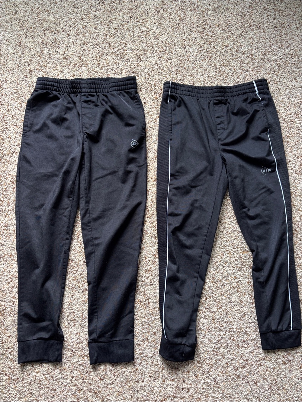 Kids Black Athletic Joggers with Reflective Trim